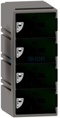 Lage kunststof locker FSP, 1-koloms, 4-deurs, 88*38*45 cm, bosgroen