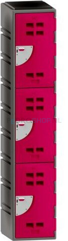 Polyethyleen locker FSP 1-koloms, 3-deurs, 193*38*58 cm, magenta
