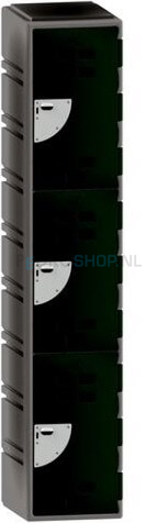 Polyethyleen locker FSP 1-koloms, 3-deurs, 193*38*58 cm, bosgroen