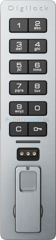 Elektronisch slot PDC VERSA BASIC KEY, verticale plaatsing, chroom