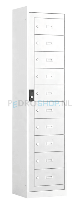 Laptop lockerkast PDC-650, 10-deurs, 47 cm breed, wit