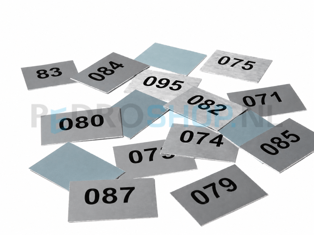 Cijferplaatjes SQ 1 t/m 25