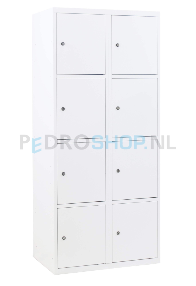 SQ Classic lockerkast, 2-koloms, 8-deurs, wit, h180*b80*d50 cm