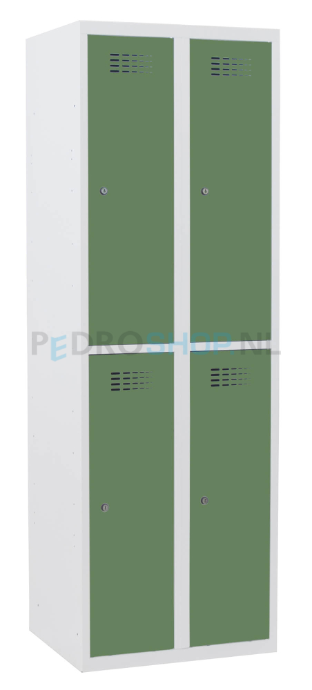 SQ Classic garderobekast, groen, 2-koloms, 4-deurs, 180*60*50 cm