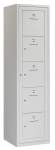 Schoollockerkast PDC-550, 1-koloms, 5-deurs, lichtgrijs