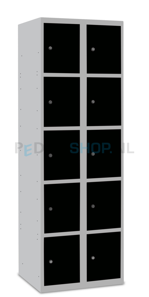Classic SQ lockerkast, 2-koloms, 10-deurs, h180*b60*d50 cm, zwart