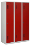 Schoon/vuil garderobekast PDC-T210, 3-koloms, 3-deurs, rood