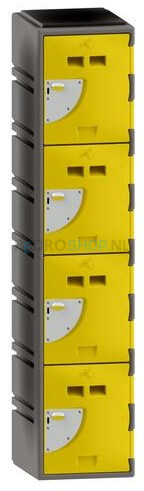 Polyethyleen locker FSP, 1-koloms, 4-deurs, 172*38*45 cm, geel