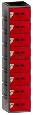 Polyethyleen locker FSP, 1-koloms, 8-deurs, 172*38*45 cm, rood