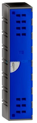 Kunststof garderobekast FSP, 1-koloms, 1-deurs, 172*38*45 cm, donkerblauw