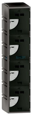 Polyethyleen locker  FSP, 1-koloms, 4-deurs, 172*38*45 cm, zwart