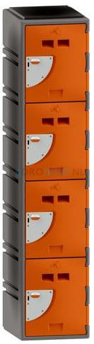 Polyethyleen locker FSP, 1-koloms, 4-deurs, 172*38*45 cm, oranje
