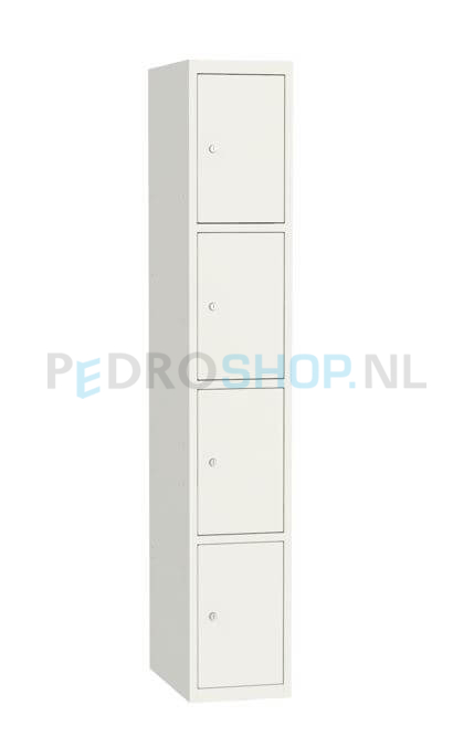 SQ Classic lockerkast, 1-koloms, 4-deurs, wit, h180*b30*d50 cm
