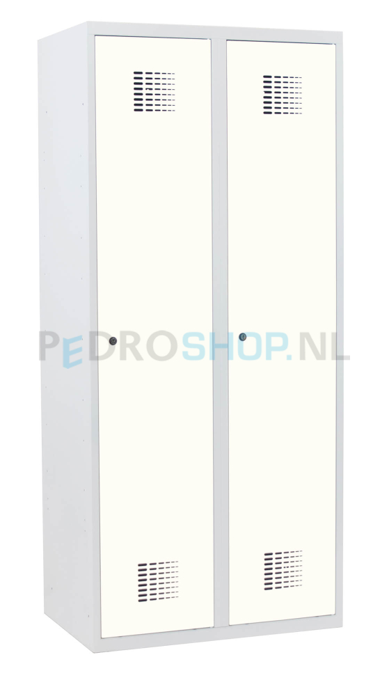 Schoon/vuil garderobekast SQ Classic, wit, 2-koloms, 2-deurs, 180*80*50 cm