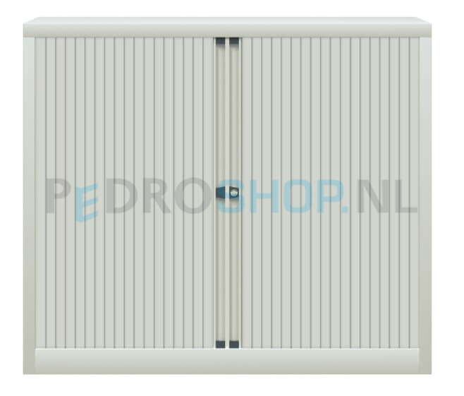 Archiefkast AKS met roldeur, lichtgrijs, 2 legborden, 103*120*43