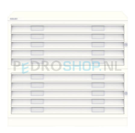 Tekeningkast Bisley A110, A1 formaat, 10 laden, wit