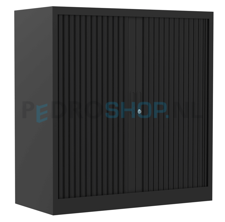 Roldeurkast PDC105-100, 105*100*45, 2 legborden, zwart