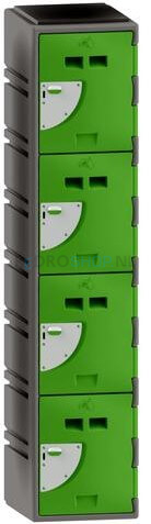 Polyethyleen locker  FSP, 1-koloms, 4-deurs, 172*38*45 cm, limoen