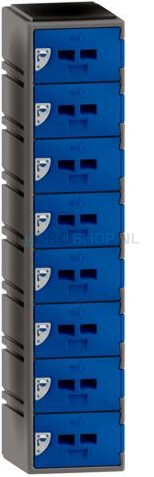 Polyethyleen locker FSP, 1-koloms, 8-deurs, 172*38*45 cm, blauw